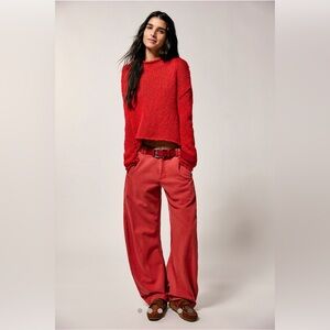 Free People Black Spotlight Barrel Trousers Pants